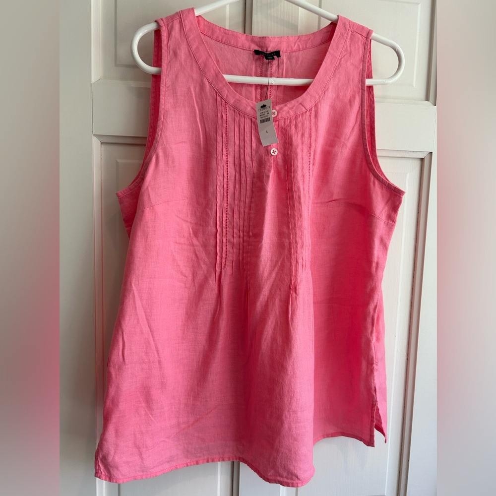 NWT Talbots Linen Pink Sleeveless Tank Top